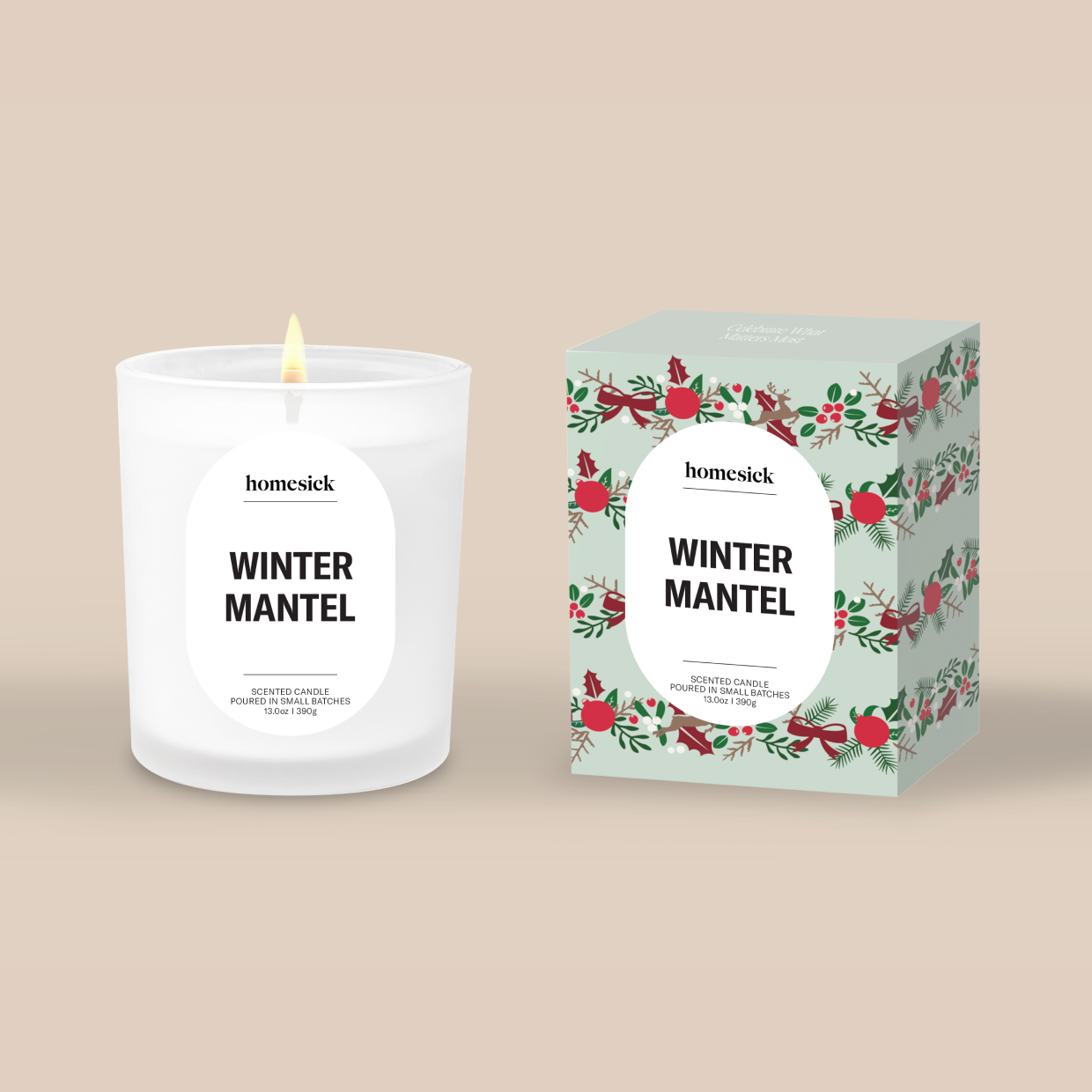 Winter Mantel Candle
